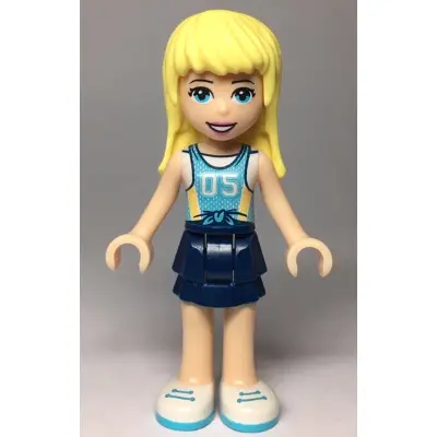  Friends Stephanie - Dark Blue Layered Skirt, Medium Azure Jersey with White Number '05'