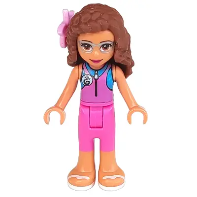  Friends Olivia (Nougat) - Dark Pink Wetsuit, Flower