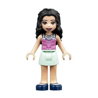  Friends Emma - Light Aqua Skirt, Dark Pink Top