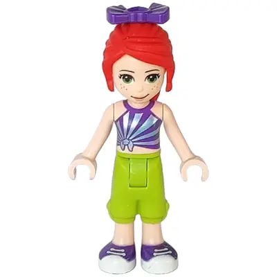  Friends Mia - Lime Cropped Trousers, Striped Top, Bow