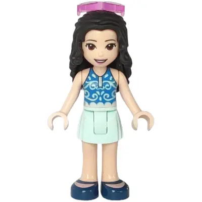  Friends Emma - Light Aqua Skirt, Blue Swimsuit Top, Sunglasses