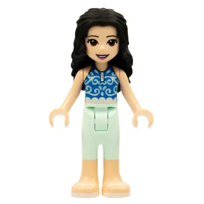  Friends Emma - Light Aqua Trousers, Blue Top, White Sandals