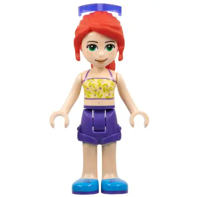  Friends Mia - Dark Purple Shorts, Yellowish Green Top with Vines, Sunglasses