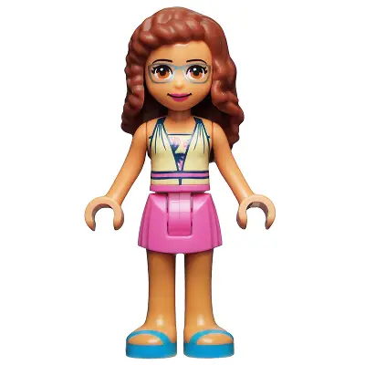  Friends Olivia (Nougat) - Dark Pink Skirt, Halter Top with Strawberries