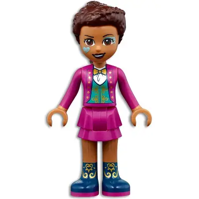  Friends Andrea - Magenta Jacket and Skirt, Dark Blue Boots