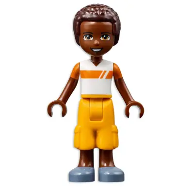  Friends Elijah - White and Orange Shirt, Bright Light Orange Trousers