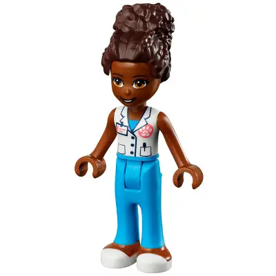  Friends Nandi - White Vest with Paw Print, Dark Azure Trousers