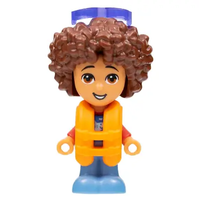  Friends Santiago - Micro Doll, Red and Blue Shirt with Shark, Orange Life Jacket, Trans-Purple Sunglasses
