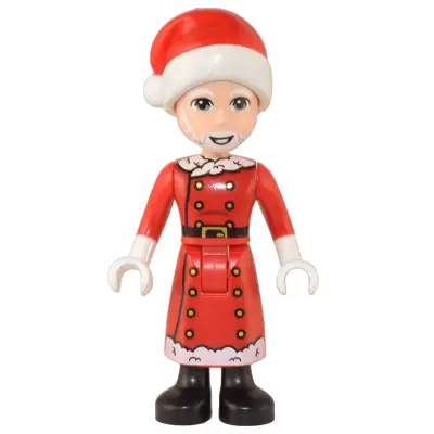  Friends Santa - Red Jacket and Skirt with Buttons and White Trim, Santa Hat