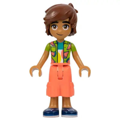  Friends Leo - Lime Watermelon Shirt, Coral Cropped Trousers, Dark Blue Shoes