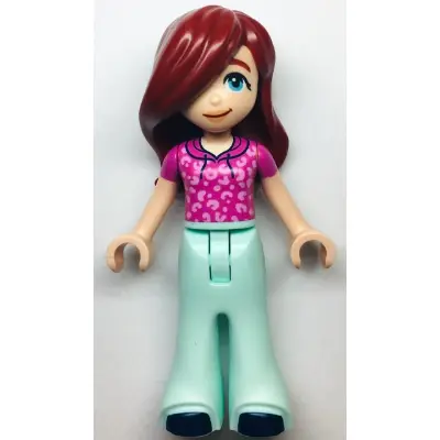  Friends Paisley - Dark Pink Hoodie, Light Aqua Trousers Bell-Bottoms, Dark Blue Shoes