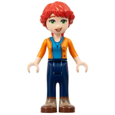  Friends Mia (Adult) - Dark Azure Shirt, Orange Sweater, Dark Blue Pants, Dark Tan and Reddish Brown Boots