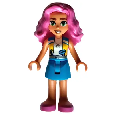  Friends Nadia - Medium Azure and Yellow Vest, Medium Azure Skirt, Dark Pink Shoes