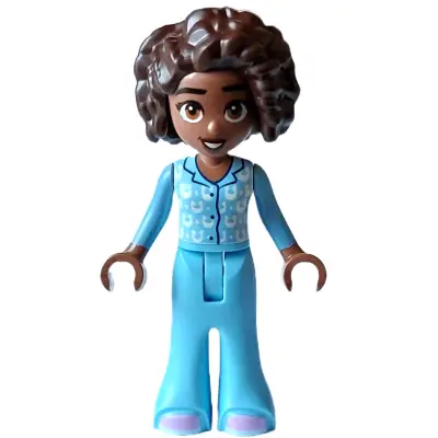  Friends Aliya - Bright Light Blue Pajamas with White Horseshoes and Dots, Lavender Shoes