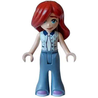  Friends Paisley - Light Aqua Vest, Sand Blue Trousers Bell-Bottoms, Medium Lavender Shoes