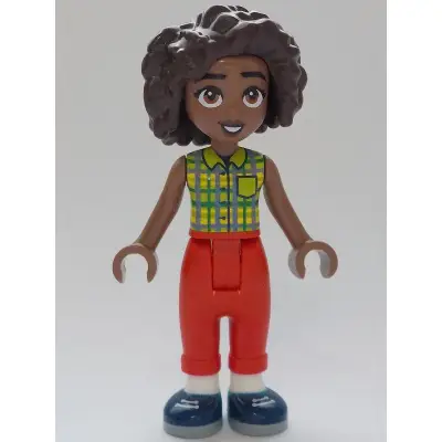  Friends Aliya - Lime Top, Red Trousers, Dark Blue Shoes