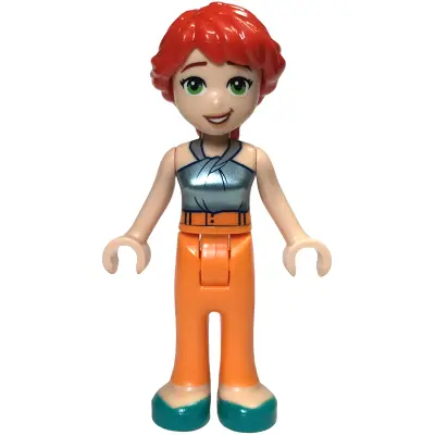  Friends Mia (Adult) - Metallic Blue Halter Top, Orange Pants, Dark Turquoise Shoes