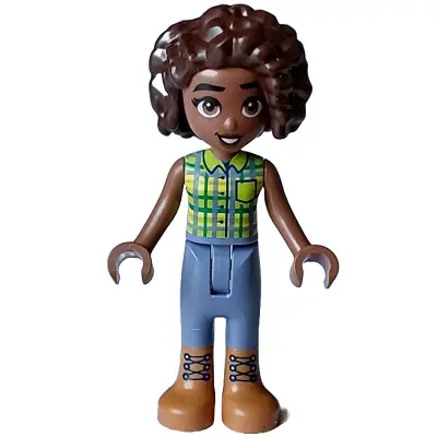  Friends Aliya - Lime Top, Sand Blue Trousers, Medium Nougat Boots