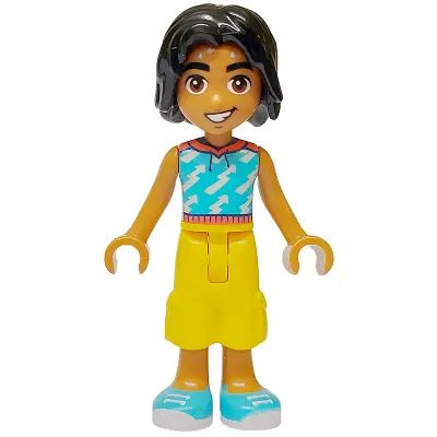  Friends Nabil - Medium Azure Top, Yellow Cropped Trousers