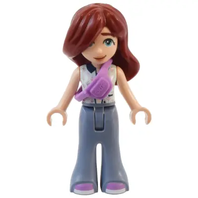  Friends Paisley - Light Aqua Vest, Sand Blue Trousers Bell-Bottoms, Medium Lavender Shoes, Belt Bag