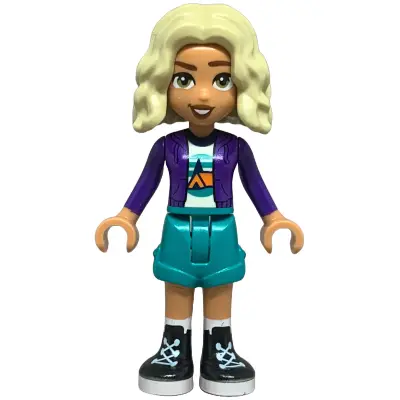  Friends Nova - Dark Purple Hoodie, White Shirt with Tent, Dark Turquoise Shorts, Black and White Boots