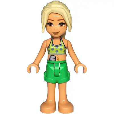  Friends Sara - Lime Bikini Top, Ostomy Bag, Bright Green Shorts