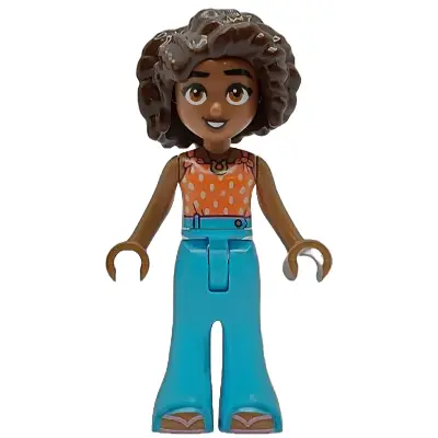  Friends Aliya - Coral Halter Top, Medium Azure Trousers Bell-Bottoms, Metallic Pink Flip Flops