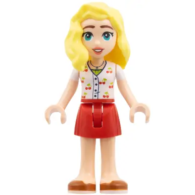  Friends Matilde - White Shirt with Cherries, Red Skirt, Dark Orange Shoes