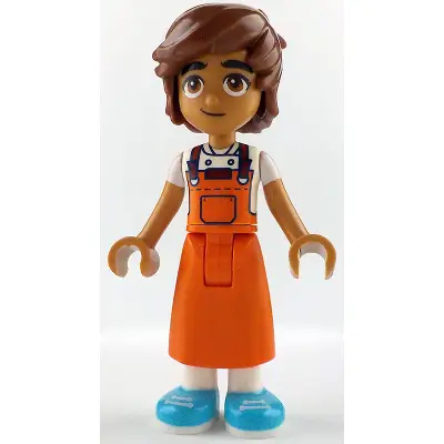  Friends Leo - Reddish Orange Apron, Medium Azure Shoes