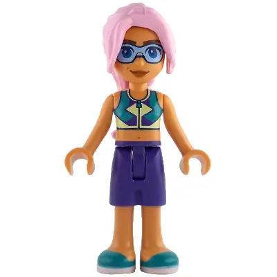  Friends Sky - Dark Turquoise, Yellowish Green and Dark Purple Top, Dark Purple Shorts, Dark Turquoise Shoes