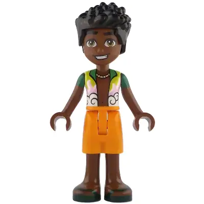  Friends Zac - Bright Green, Bright Pink, Lime and White Open Shirt, Orange Shorts, Dark Green Sandals