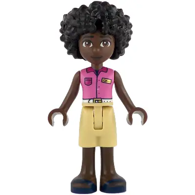  Friends Mischa - Dark Pink Sleeveless Shirt, Tan Shorts, Dark Blue Sandals