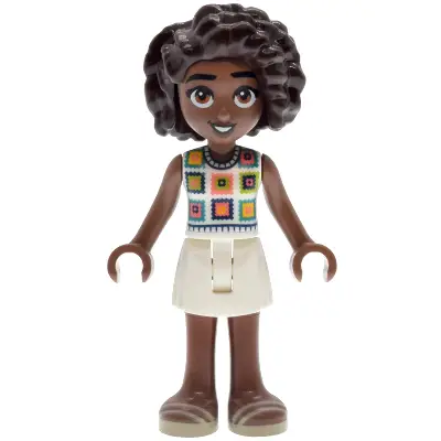  Friends Aliya - White Crochet Top, White Skirt, Tan Sandals