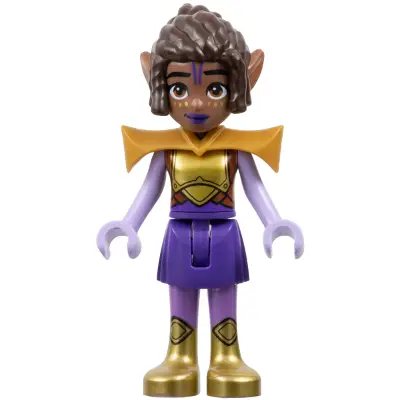 Friends Aliya - Dark Purple Warrior Elf Costume, Pearl Gold Armor