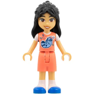  Friends Liann - Coral Outfit with Raccoon and Christmas Lights