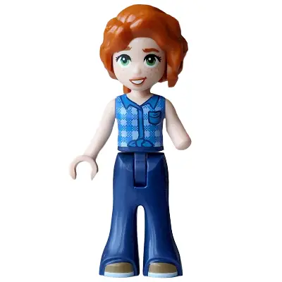  Friends Autumn - Blue Tied Flannel Vest, Dark Blue Trousers Bell-Bottoms, Dark Tan Shoes