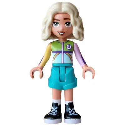  Friends Nova - Light Aqua and Lime Sweater, Dark Turquoise Shorts, Black Boots