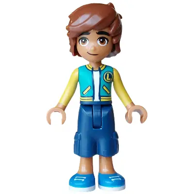  Friends Leo - Dark Turquoise and Yellow Jacket, Dark Blue Cropped Trousers, Blue Shoes