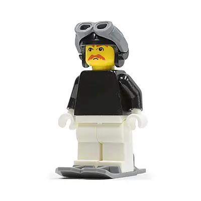  FIRST LEGO League (FLL) Climate Connections Skier Male Black Top, Black Aviator Cap