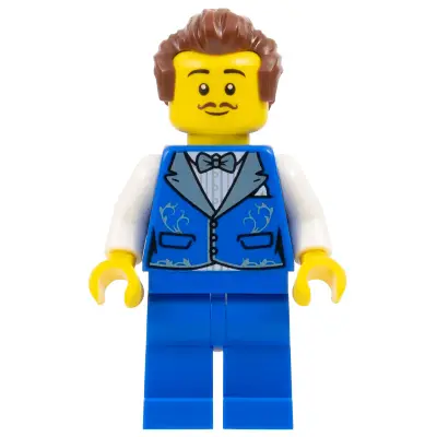  Magician - Male, Blue Vest with Metallic Light Blue Lapels, Blue Legs, Reddish Brown Hair, Dark Brown Moustache