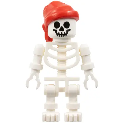  Skeleton - Standard Skull, Floppy Arms, Red Bandana with Single Tail in Back