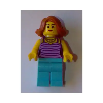  Woman - Dark Purple and Lavender Striped Top