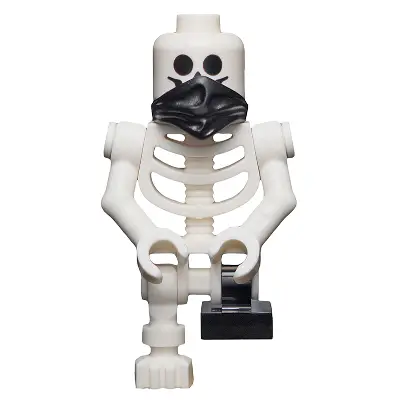  Skeleton with Standard Skull, Scarf, Bent Arms and Short Black Leg