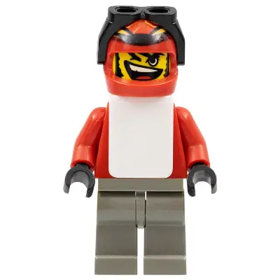  Snowboarder, Red Shirt, Dark Gray Legs, White Vest