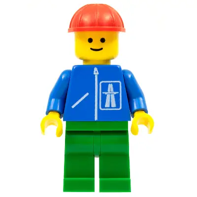  Highway Pattern - Green Legs, Red Construction Helmet