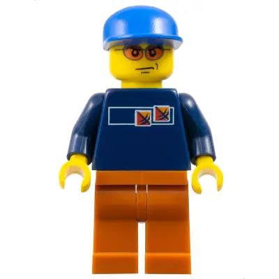  Street Hockey Player, Dark Blue Torso, Dark Orange Legs