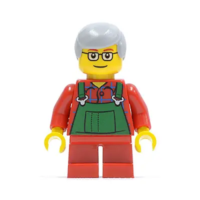  Overalls Farmer Green, Short Red Legs, Glasses (Boy)
