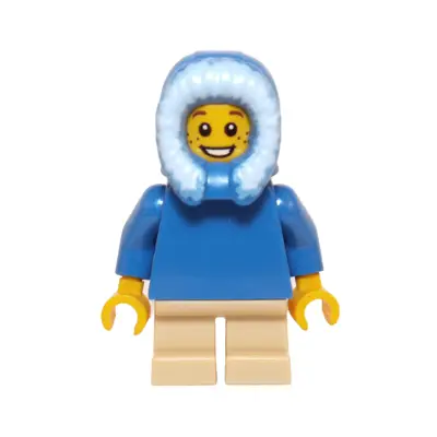  Plain Blue Torso, Tan Short Legs, Blue Hood Fur-lined