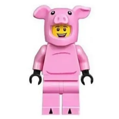  Dragon Dance Performer, Pig Costume, No Tail, Open Mouth Smile with White Teeth and Red Tongue