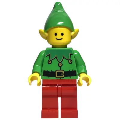  Elf - Green Scalloped Collar with Bells, Red Legs